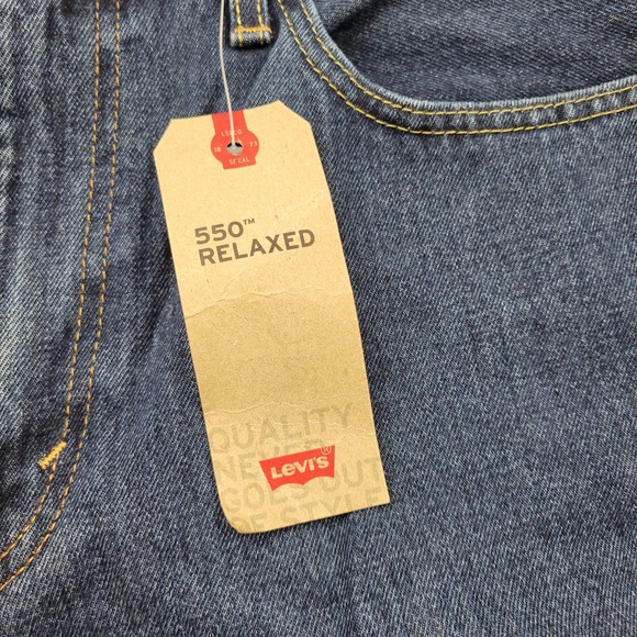 Levis 550 Relaxed Fit Tapered Leg Mens Blue Denim Jeans 36x32 005504886 - Picture 6 of 16